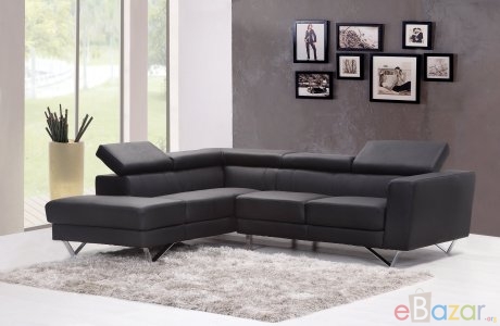 Modern grey couch and pillows