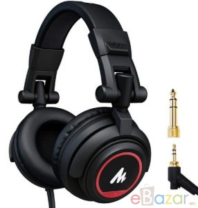 Maono AU-MH501 Professional Studio Monitor Headphone, Over Ear With 50mm Driver For Gaming, DJ, Studio, And Microphone Recording