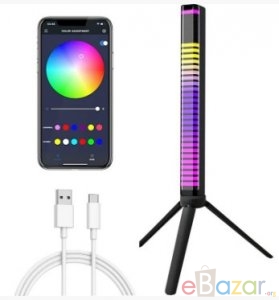 3D RGB APP Control Rechargeable Rhythm Light With Voice-Activated Pickup (D10)