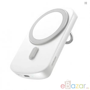 Joyroom JR-W030 20W 6000mAh Magnetic Wireless Power Bank with Ring Holder- White Color