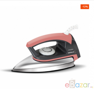 Havells Insta Plus Non Stick Coated Dry Iron 1000W (Peach & Grey)