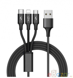 Baseus 3 In 1 Universal Multi USB Cable (CAMLT-SU01)