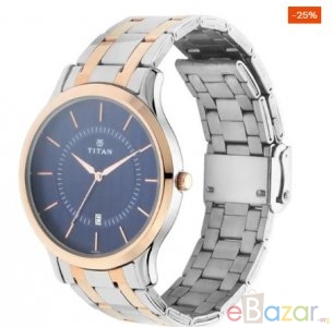 TITAN NR1825KM01 Blue Dial Stainless Steel Strap Watch