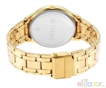 TITAN NR1825YM02 Karishma Black Dial Brass Strap Watch