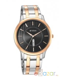 TITAN NR1825KM02 Karishma Black Dial Brass Strap Watch