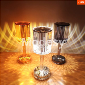 Diamond Crystal Transparent Touch Table Lamp 16 Color RGB With Remote Control