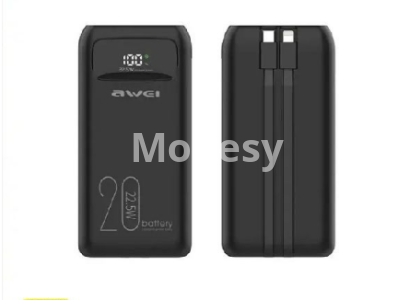 Awei P169K 20000mAh Portable Power Bank- 22.5W With Cable