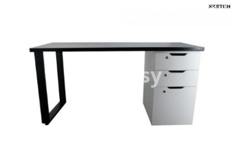 Sketch Steel Series Table With Alex Drawer (RS-D-BW)