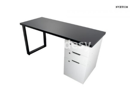 Sketch Steel Series Table With Alex Drawer (RS-D-BW)