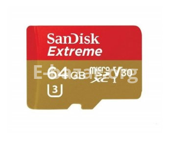 SanDisk 64GB Extreme 4K UHD Supported MicroSDHC Card