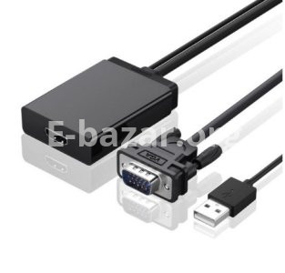 UGREEN 1080P VGA To HDMI Video Audio Adapter - Black