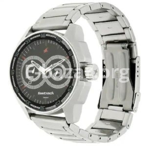 Fastrack Black Dial Silver Stainless Steel Strap Watch -3089SM05