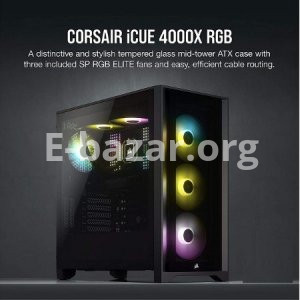 Corsair ICUE 4000X RGB Tempered Glass Mid-Tower ATX Case Black