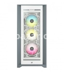 Corsair ICUE 5000X RGB Tempered Glass Mid-Tower ATX PC Smart Case White