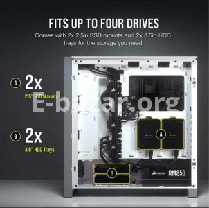 Corsair ICUE 4000X RGB Tempered Glass Mid-Tower ATX Case White