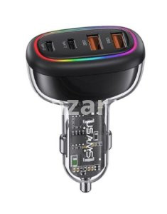 USAMS US-CC169 C34 PD30W+QC3.0 120W Transparent Fast Car Charger With Colorful Light