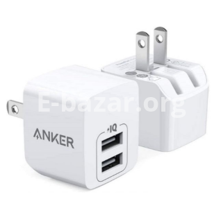 Anker PowerPort Mini 2-Pack Dual Port USB Charger 12W With Foldable Plug