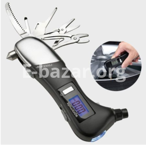 Promate Digital Tyre Pressure Gauge With Inbuilt Emergency Tools And LED Light - Roadgear