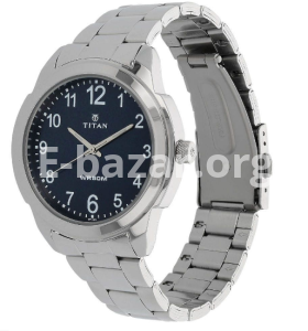 Titan Blue Dial Metal Strap Watch- NJ1585SM05C