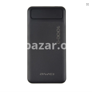 Awei P5K 10000mAh Power Bank Fast Charging- Black Color