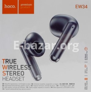 HOCO EW34 True Wireless Bluetooth Earbuds – Gray Color