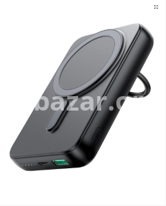 Joyroom JR-W050 20W 10000mah Magnetic Wireless Power Bank with Ring Holder- Black Color