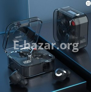 P61 Pro Transparent TWS Earbuds – Black Color