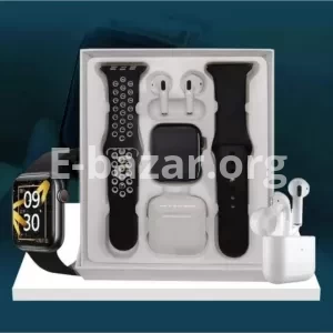 T55 Pro Max Smart Watch with Earbuds & Double Strap- Black Color