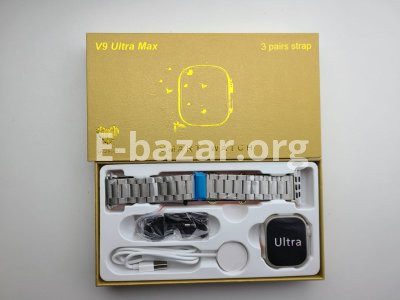 V9 Ultra Max Smartwatch HD AMOLED Display Color Silver