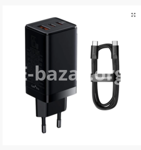 BASEUS GaN3 Pro Fast Charger 65W with Type-C + USB A (CCGAN65E3)