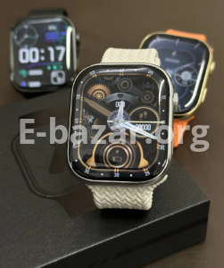 WS-S9 MAX Smartwatch with AMOLED Display and 2 Strap – Silver Color