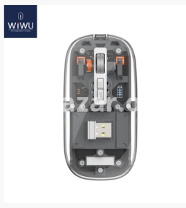 Trendy Hot Selling WIWU Crystal Transparent Wireless Mouse- Gray Color Inside