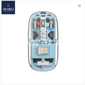 Trendy Hot Selling WIWU Crystal Transparent Wireless Mouse- Sky Blue Color