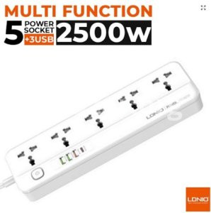 LDNIO SC5415 Power Strips 5 Way Outlet with USB Ports Universal Extension Power Socket
