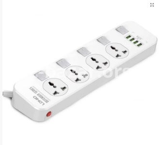 LDNIO SC4408 2500W Defender Series 4 Power Socket 4 USB Power Strip