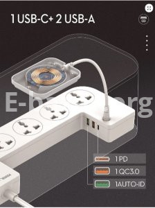 LDNIO SCW5354 Organizing Power Strip Box 15W Wireless Charger with 20W PD+QC output