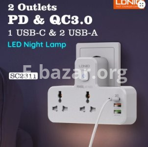 LDNIO SC2311 20W 3-Port USB Charger Extension Power Strip