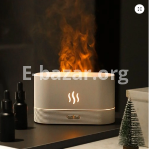 GearUp DQ701 Flame Effect Air Humidifier Oil Fragrance Aromatherapy Diffuser With Night Light-White