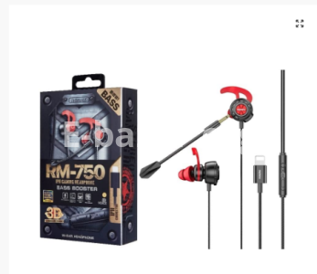 REMAX RM-750 IPhone Lightning Gaming Earphone – Black.