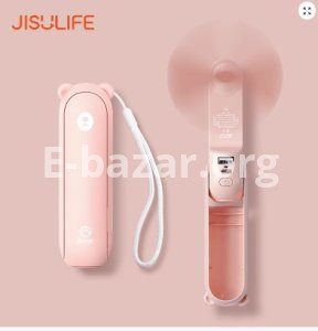 JISULIFE F8X Mini Fan Portable Fan & Power Bank (Upgrade Version)- Pink Color