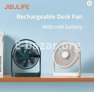 JISULIFE FA19 Rechargeable Fan 4000mAh Battery with Type C Charging Port- White