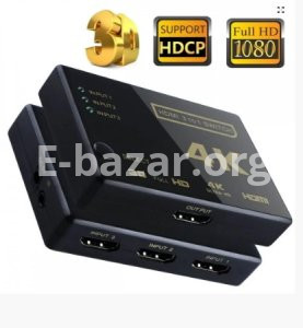 4K HDMI Switch With Remote Control (3 Input- 1 Output)