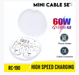 Remax RC-190 Multifunction Data Cable set – White Color