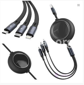 Baseus Bright Mirror 2 Series Retractable 3-in-1 Fast Charging Data Cable USB to M+L+C 3.5A