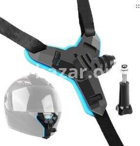 Helmet Chin Mount and Mobile Holder For Smartphone & Action Camera- Black & Blue