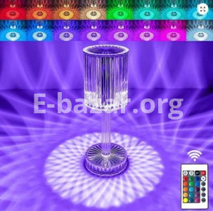 Type-C Recharging Touch Diamond Crystal RGB Table Lamp With Remote Control