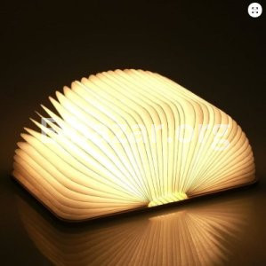 Magnetic Rechargeable Folding Book Lamp Wooden Book Light