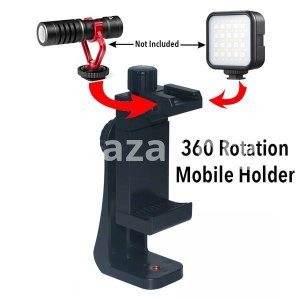 Main Features of this Mobile Vlogging Kit:   Compatible with all Selfie Stick or Gorillapod with 1/4 screws Supports 360-degree rotation Adjustable with mobile screen size- min 58mm and maximum 105mm Hot shoe compatible with most microphones or flashlight Mount any mobile phone (no matter with or without a case) to a tripod, monopod, video slider, ring light, stabilizer, handgrip, etc, which needs a universal 1/4”-20 screw-on connection. With a built-in hot-shoe, the holder can mount a fill lig