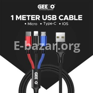 GEEOO DC-303 2.4A 3IN1 Super Fast Charging Cable