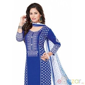 Blue Unstitched Salwar Suit